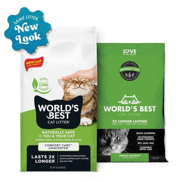 WORLD'S BEST 28lb Unscented Compressed Corn Clumping Cat Litter