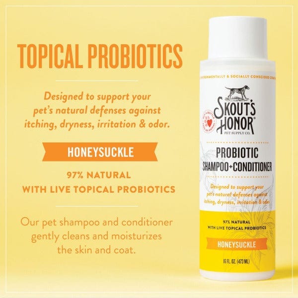 Skout's Honor Honeysuckle Probiotic Shampoo and Conditioner for All Pets
