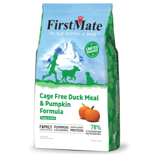 FirstMate Limited Ingredient Diet Cage Free Duck Meal and Pumpkin Formula Premium Dry Dog Food