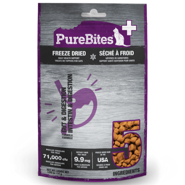 PureBites Premium Freeze - Dried Functional Cat Treats for Optimal Digestion, 31g (1.09 oz)