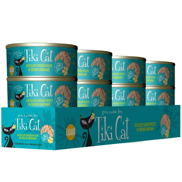 Tiki Cat Luau Gourmet Canned Cat Food with Succulent Chicken Recipe