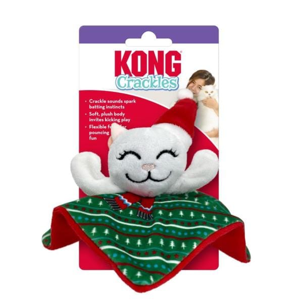 KONG Premium Santa Kitty Cat Toy with Crackling Sounds for Holiday Fun