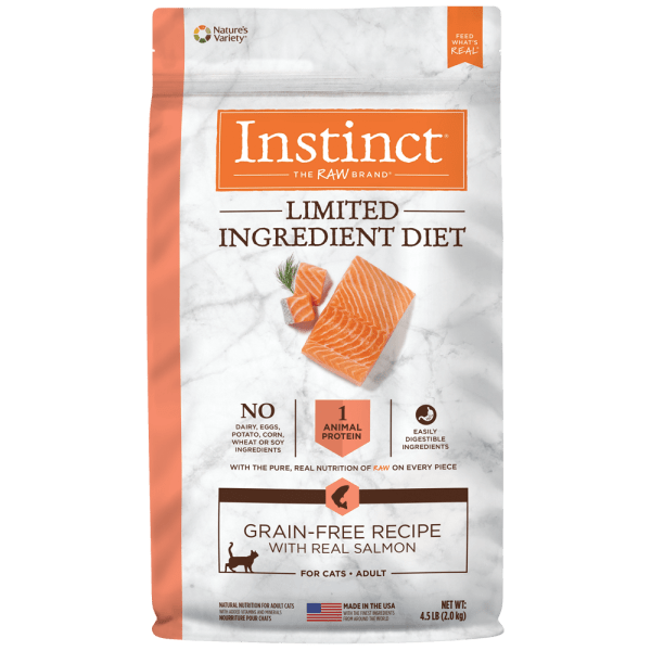 Instinct Limited Ingredient Diet Grain - Free Dry Cat Food with Real Wild - Caught Salmon, 4.5 - pound Package