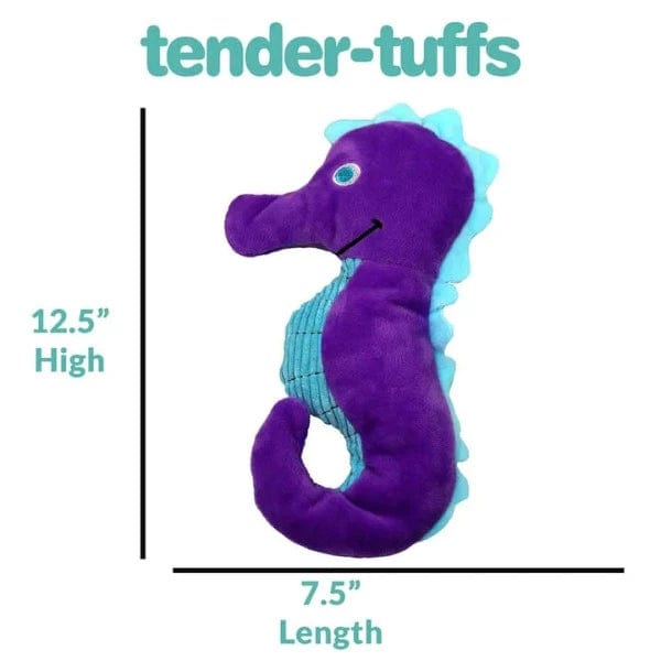 Soft and Durable Tender-tuffs Seahorse Plush Interactive Dog Toy