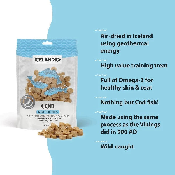 Icelandic Pure Cod Mini Fish Chips - Premium Dog Treats (Special Order Required)