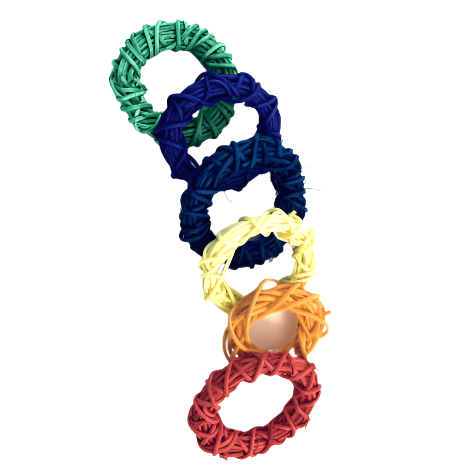 Tweeters Colorful Woven Wicker Rings Bird Chewing and Shredding Toy Set