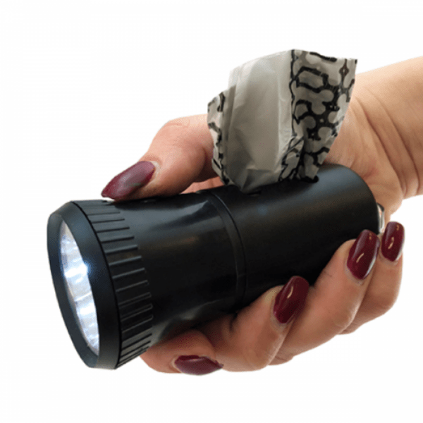 Spotty Brand Portable LED Flashlight Dog Waste Bag Dispenser for Nighttime Use