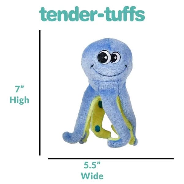 Tender-tuffs Interactive Easy-to-Grab Curly Octopus Plush Toy for Dogs