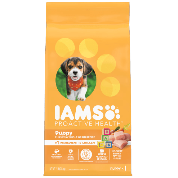 IAMS Proactive Health 7lb Dry Dog Food for Puppies, Chicken & Whole Grains