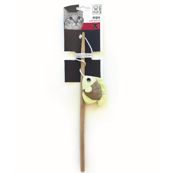 M-PETS Interactive Cat Wand with Fluorescent Fabric and Catnip for Feline Play