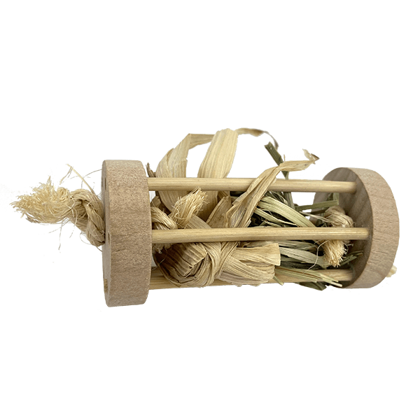 Enchanting Grass and Wicker Barrel Chew Toy for Birds and Small Pets