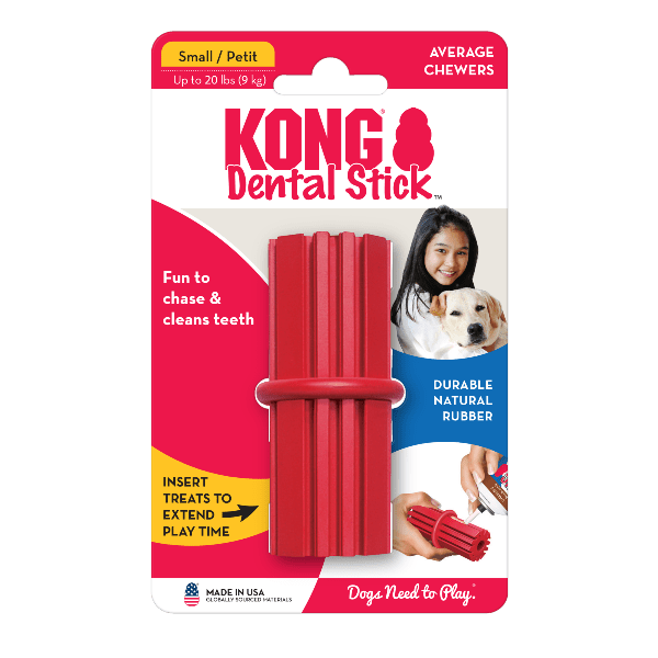KONG Classic Rubber Dental Stick Dog Toy for Healthy Teeth