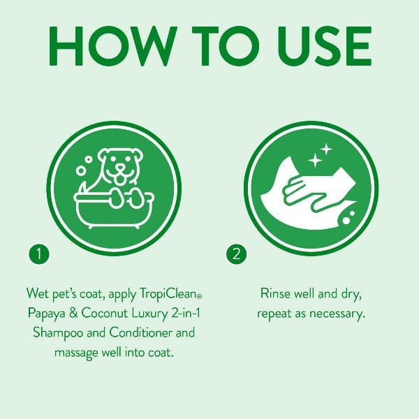 Tropiclean Premium 2-in-1 Papaya and Coconut Pet Shampoo and Conditioner for Dogs and Cats