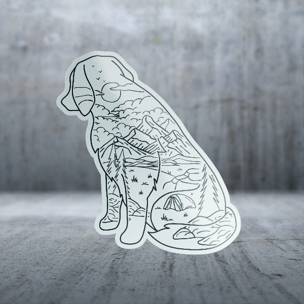 Large Dog Mountain Line Scene Sticker Pack for Various Surfaces