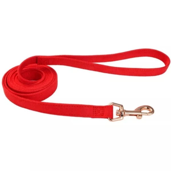 Fashionable Coastal Microfiber Dog Leash with Rose Gold Hardware