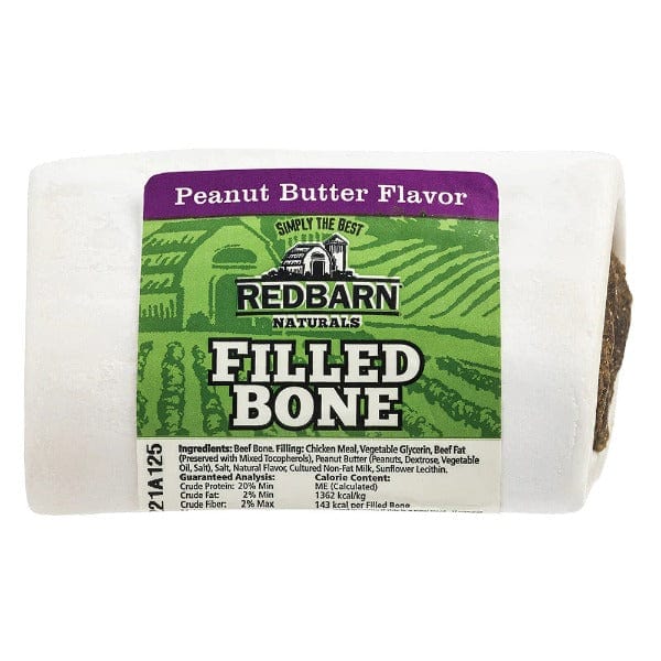 RedBarn All - Natural Dog Treat Filled Bone with Peanut Butter