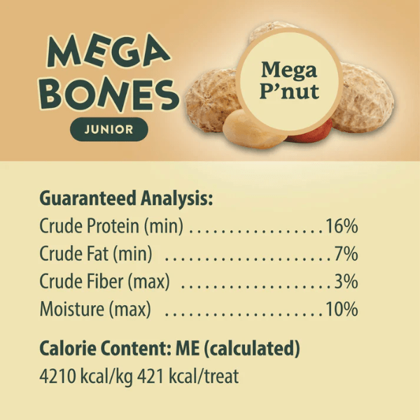 Darford Mega Bones Junior Mega Peanut-Flavored Dog Treats - Ideal Snack for Smaller Canines