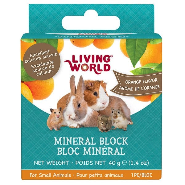 Living World Small Animal Mineral Block with Delicious Orange Flavor for Optimal Calcium Intake