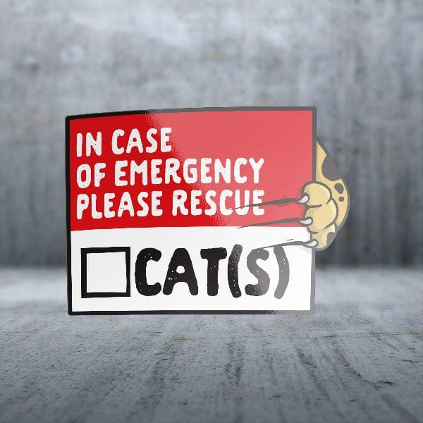 Emergency Cat Rescue Matte Finish Large Sticker Pack for Multiple Surfaces