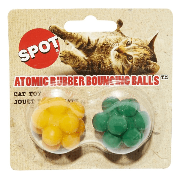 Two - Pack Atomic Bouncing Balls Cat Toy Set for Feline Entertainment