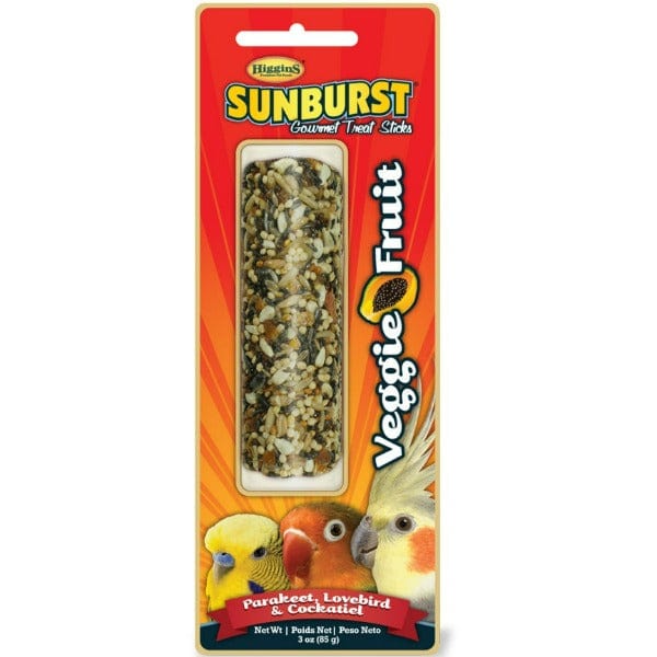 Sunburst Gourmet Veggie & Fruit Treat Stick for Parakeets, Lovebirds & Cockatiels