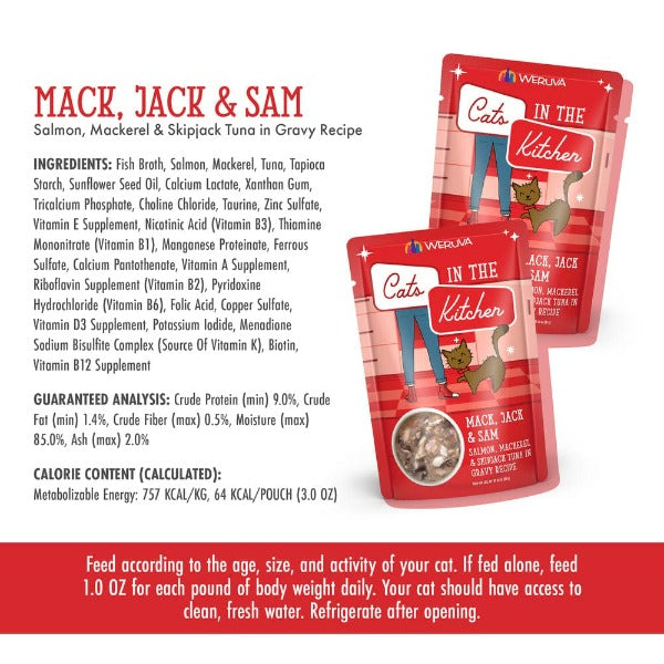 Cats in the Kitchen: Mack, Jack & Sam Pouch - Premium Wild - Caught Cat Food