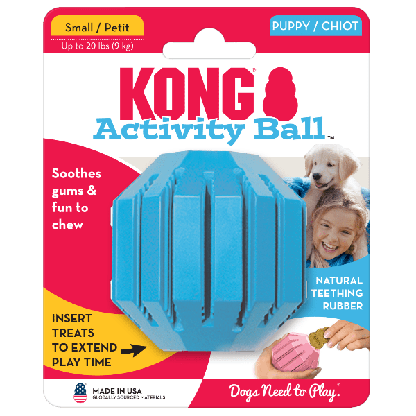 KONG Puppy Interactive Activity Ball Chew Toy for Young Dogs
