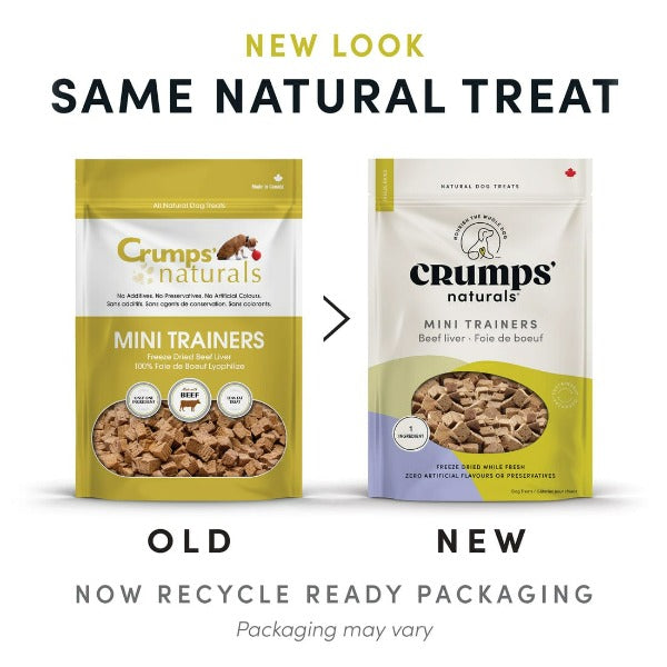 Crumps' Naturals Premium Freeze - Dried North American Beef Liver Mini Training Treats for Dogs