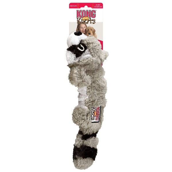 KONG Realistic Scrunch Knots Racoon Dog Toy for Light Chewing