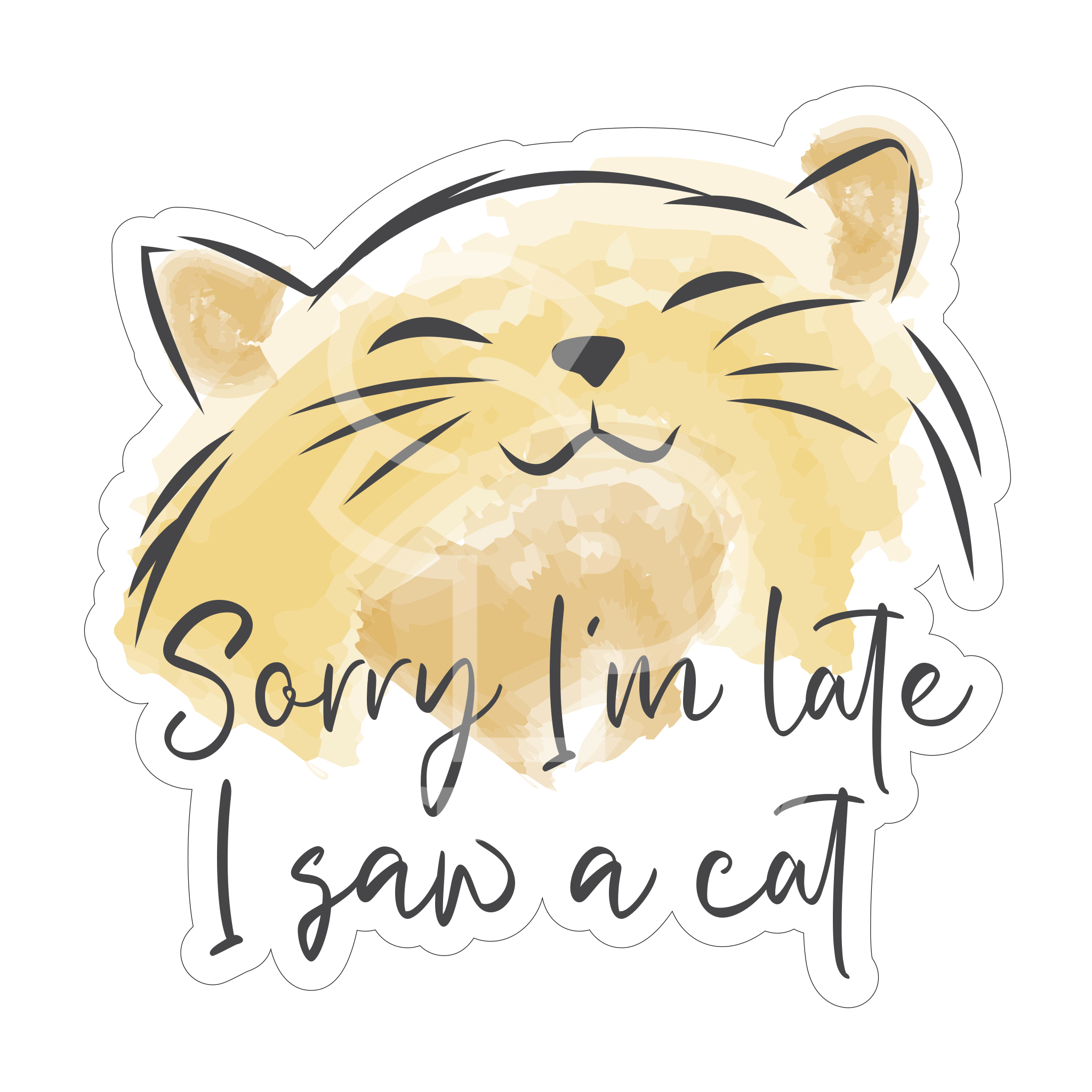 Pet Cat Sayings Sticker Pack - Encountered a Cat Late; Miniature Stickers