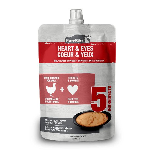 PureBites+ Squeezable Dog Treats: Heart & Eyes Formula