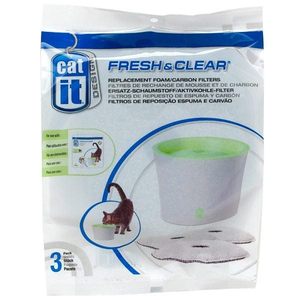 Catit Brand Fresh and Clean Replacement Foam and Carbon Filters for Cat Drinking Fountains