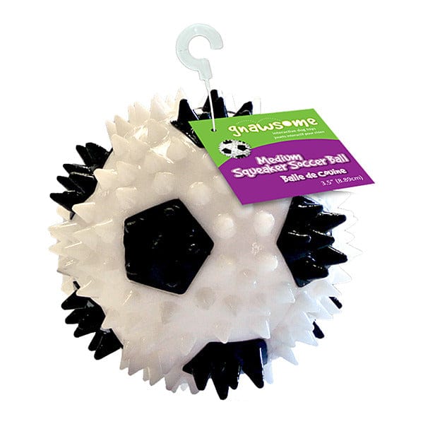 Gnawsome Interactive Squeaker Soccer Ball Toy for Small and Medium Dogs