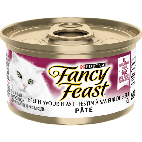 Fancy Feast Premium Canned Cat Food with Delicious Beef Flavour Pate