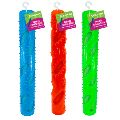 Gnawsome Interactive Crinkle Stick Dog Toy for Medium and Large Dogs