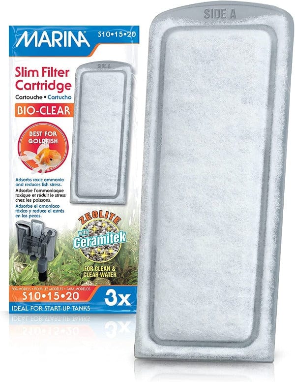 Marina High - Efficiency Bio - Clear Slim Aquarium Filter Cartridge with Zeolite and Ceramitek