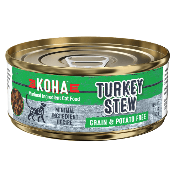 KOHA 5.5oz Canned Turkey Stew Cat Food for Sensitive Cats