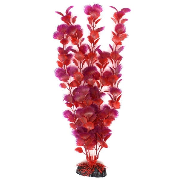 Red Palm Plastic Aquarium Plants (16 Pieces), Realistic Fish Gear