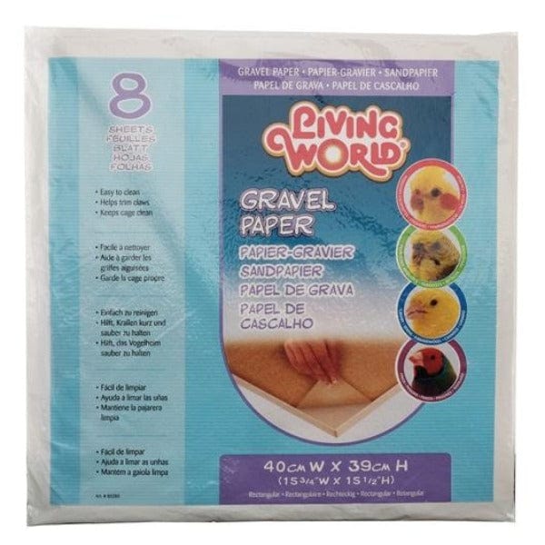 Living World Custom-Cut Gravel Paper for Small Rectangular Bird Cages