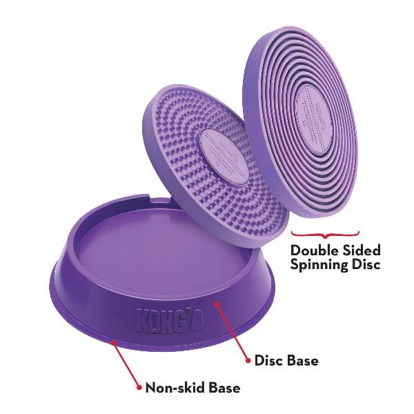 KONG Licks Spinz Interactive Rotating Cat & Dog Toy with Removable Double - Sided Pad