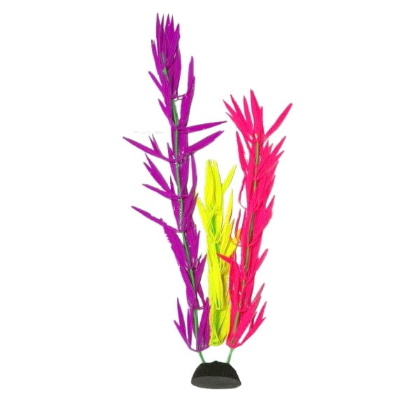 Glow-in-the-Dark Silicone Hygrophila Fish Gear Aquarium Plant (Approx. 14 Inches)
