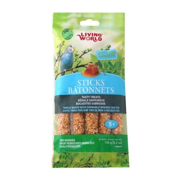 Living World Honey - Flavored Crunchy Budgie Treat Sticks, Healthy & Fun