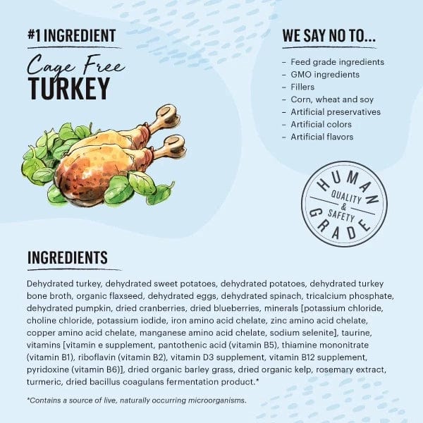 The Honest Kitchen Human-Grade Grain-Free Dehydrated Turkey Cat Food