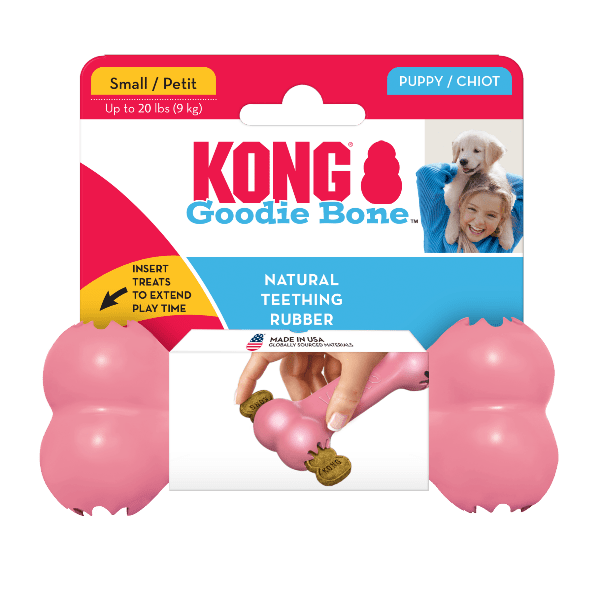 KONG Puppy Interactive Goodie Bone Chew Dog Toy for Small Puppies