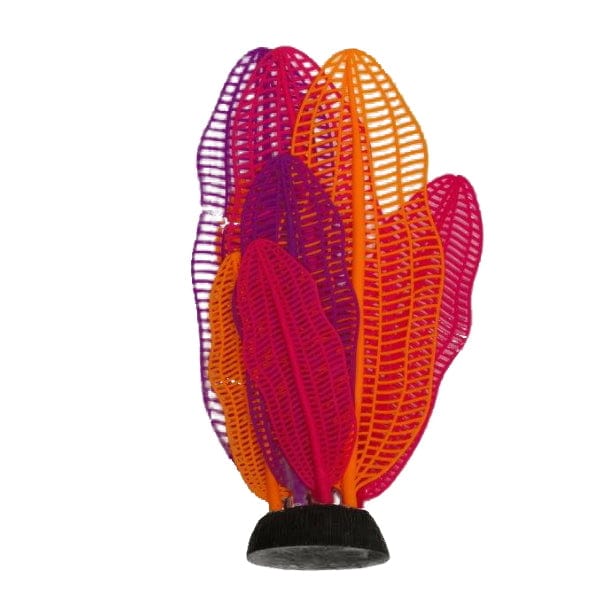 Multi - Colour Glow Silicone Laceleaf Aquarium Plant Set of 7, Approx. 7 Inches