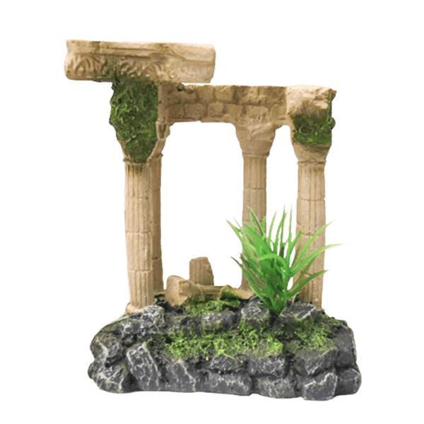Fish Gear Decorative Sunken Ruins Ornament for Aquariums and Reptile Terrariums
