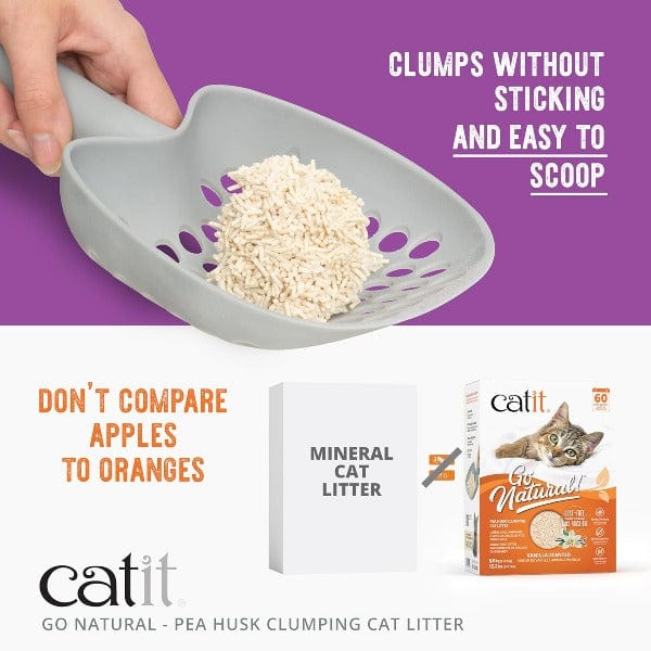 Catit Go Natural! High - Quality Pea Husk Vanilla - Scented Clumping Cat Litter, 5.6kg for Optimal Cat Comfort