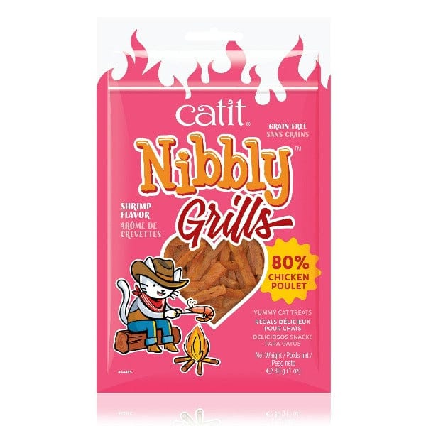 Catit Nibbly Grills Delectable Chicken & Shrimp Recipe Cat Treats for Adult Felines