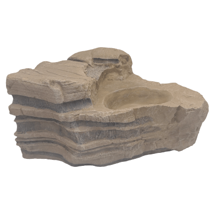 Repti Gear Natural-Looking Reptile Rock Ornament with Double-Entrance Cave and Space-Saving Dish