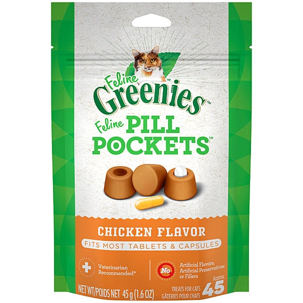 Feline Greenies Cat Treats with Chicken Flavour for Hiding Pills